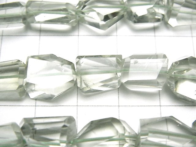 [Video]High Quality Green Amethyst AA++ Faceted Nugget half or 1strand beads (aprx.13inch/32cm)