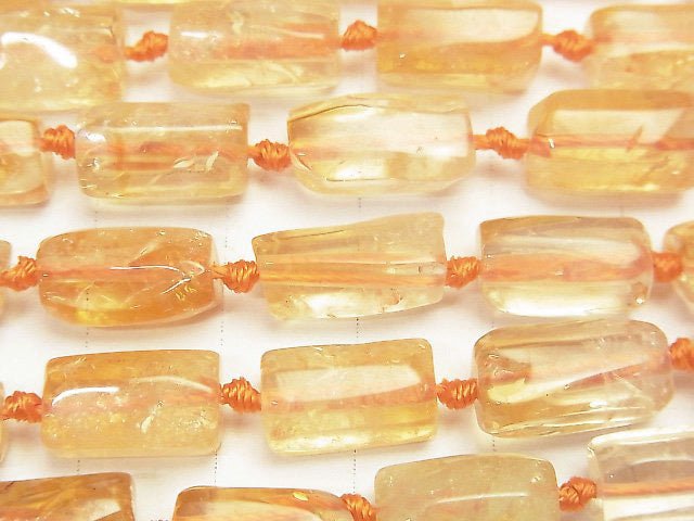 [Video] Citrine AA++ Rough Tube-Faceted Nugget 1strand beads (aprx.16inch / 40cm)