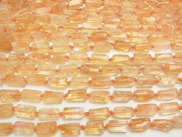 [Video] Citrine AA++ Rough Tube-Faceted Nugget 1strand beads (aprx.16inch / 40cm)