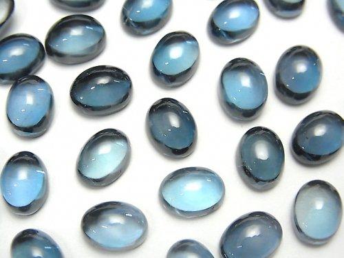 [Video] High Quality London Blue Topaz AAA Oval Cabochon 8x6mm 1pc