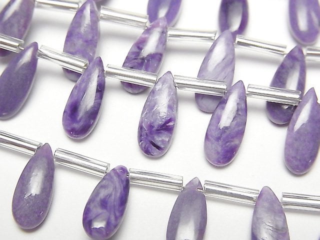 [Video] Charoite AAA- Pear shape (Smooth) 12x5mm half or 1strand (8pcs )