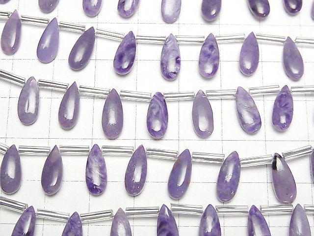 [Video] Charoite AAA- Pear shape (Smooth) 12x5mm half or 1strand (8pcs )