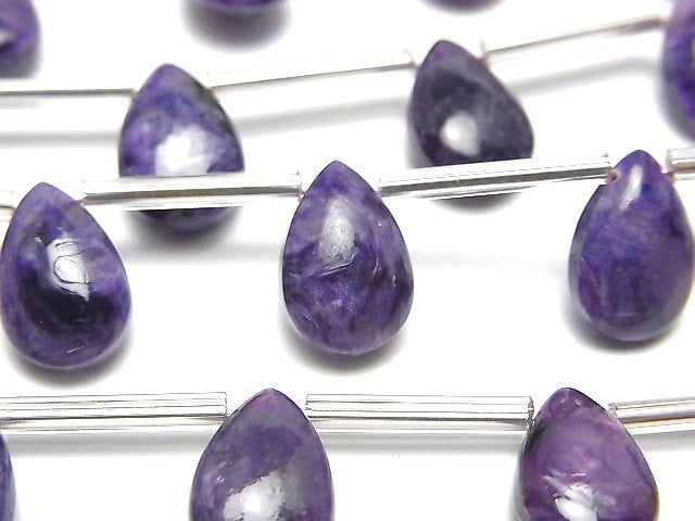 [Video] Charoite AAA- Pear shape (Smooth) 12x8mm half or 1strand (8pcs)