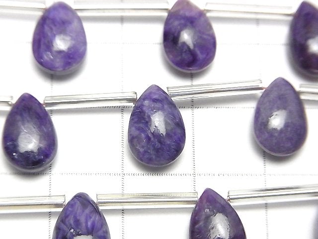 [Video] Charoite AAA- Pear shape (Smooth) 12x8mm half or 1strand (8pcs)