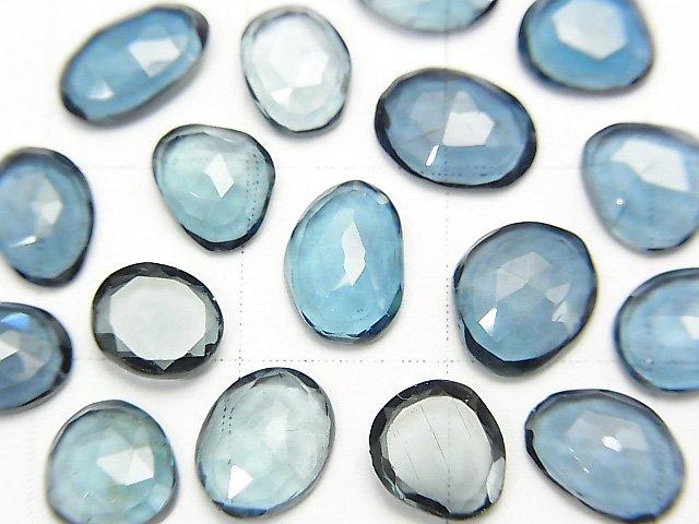 [Video] High Quality London Blue Topaz AAA Undrilled Freeform Single Sided Rose Cut 5pcs