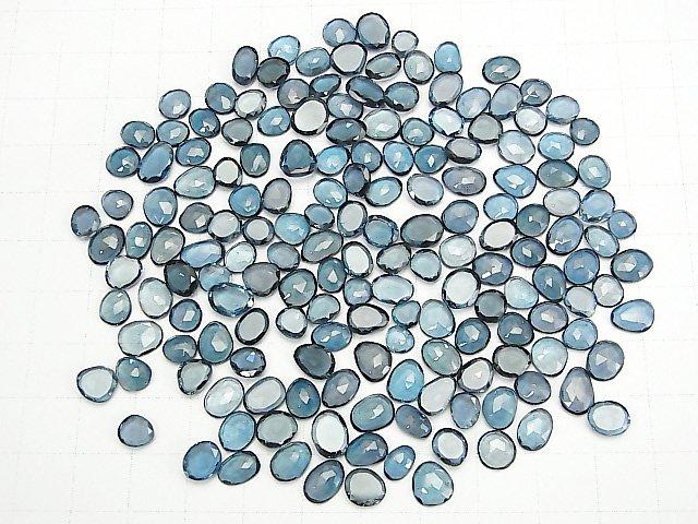 [Video] High Quality London Blue Topaz AAA Undrilled Freeform Single Sided Rose Cut 5pcs