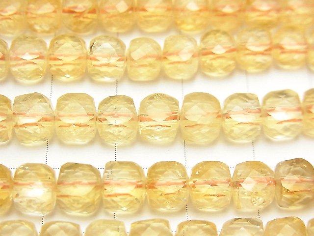 [Video] High Quality! Citrine AA++ Cube Shape 6x6x6mm half or 1strand beads (aprx.15inch / 37cm)