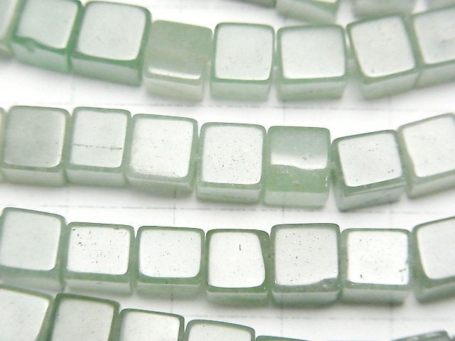 [Video] Green Aventurine Cube 6x6x6mm 1strand beads (aprx.15inch/36cm)