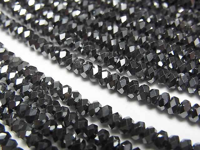 [Video] High Quality! Hematite Faceted Button Roundel 3x3x2mm 1strand beads (aprx.15inch / 37cm)