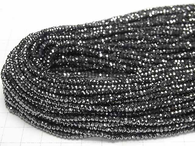 [Video] High Quality! Hematite Faceted Button Roundel 3x3x2mm 1strand beads (aprx.15inch / 37cm)