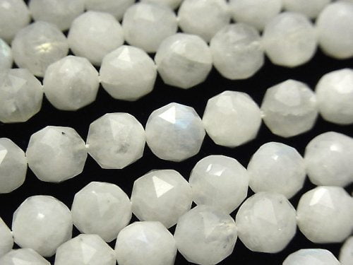 [Video]Rainbow Moonstone AA Star Faceted Round 8mm half or 1strand beads (aprx.15inch/37cm)