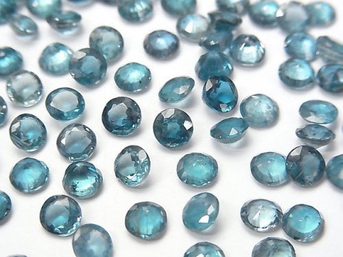 [Video]High Quality Indigo Blue Kyanite AAA- Loose stone Round Faceted 5x5mm 3pcs