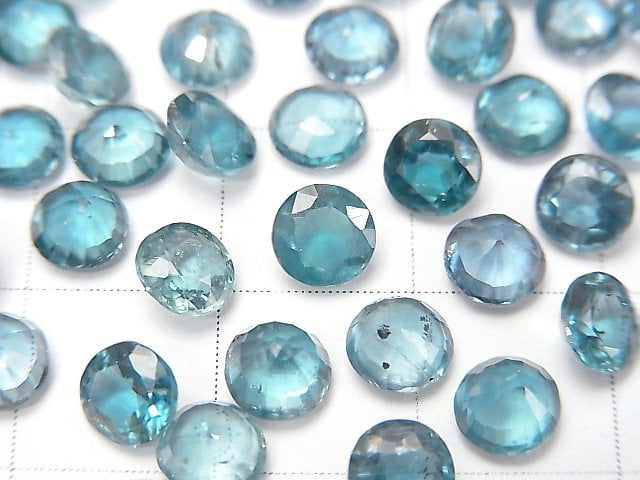 [Video]High Quality Indigo Blue Kyanite AAA- Loose stone Round Faceted 5x5mm 3pcs