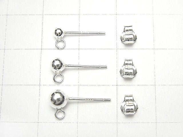 [Video]Earstuds & Earnuts with Silver925 Ring [3mm][4mm][5mm] No coating 2pairs