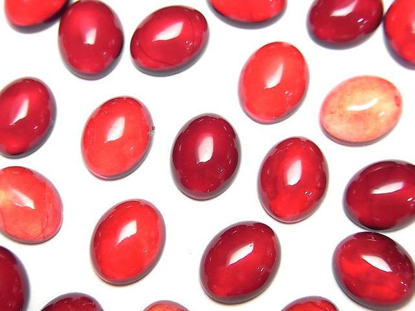 [Video] Red color Amber Oval Cabochon 10x8mm 3pcs