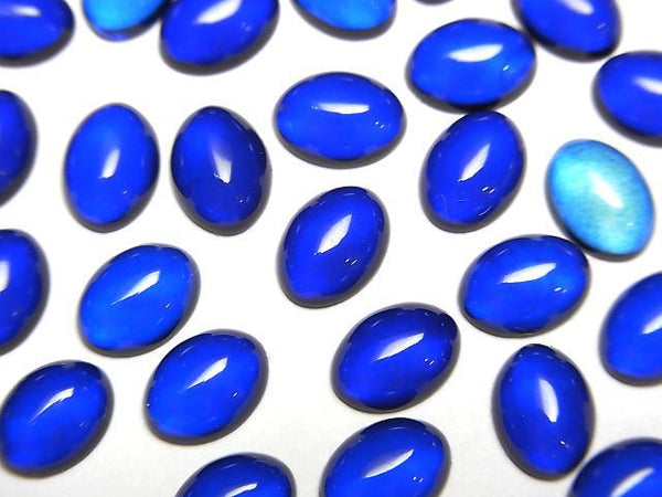 [Video] Blue color Amber Oval Cabochon 8x6mm 5pcs