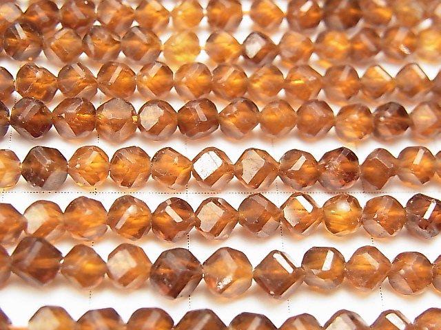 [Video] High Quality Hessonite Garnet AAA- Dice Shape 4.5x4.5x4.5mm 1strand beads (aprx.15inch / 36cm)