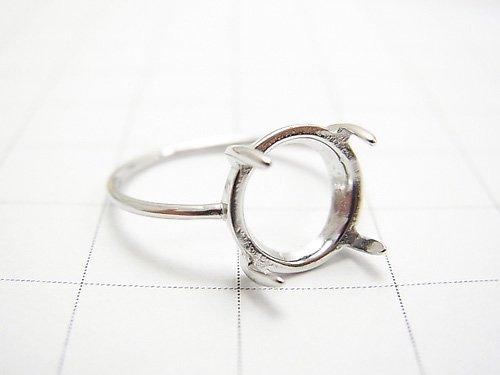 [Video] Silver925 Ring Frame (Prong Setting) Round 10mm Rhodium Plated [No. 10] 1pc