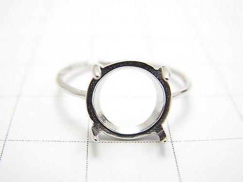 [Video] Silver925 Ring empty frame (claw clasp) Round 10mm Rhodium Plated [No. 10] 1pc