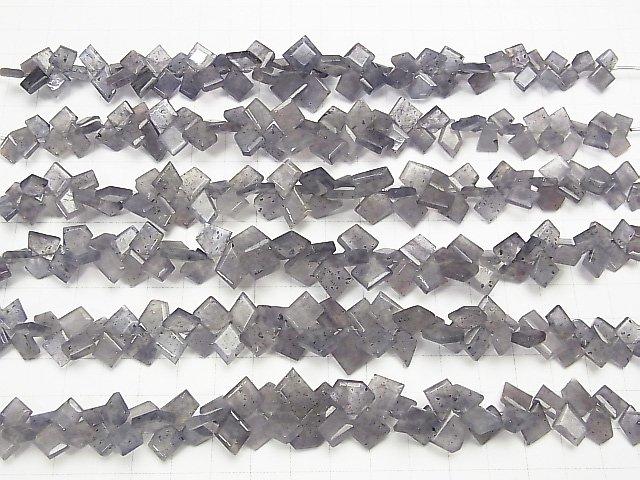 [Video] Iolite AA+ Rough Slice Faceted [Light color] 1strand beads (aprx.7inch / 17cm)