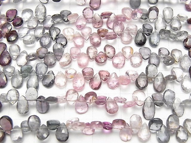 [Video] High Quality Multicolor Spinel AAA- Pear shape Faceted Briolette half or 1strand beads (aprx.7inch / 18cm)