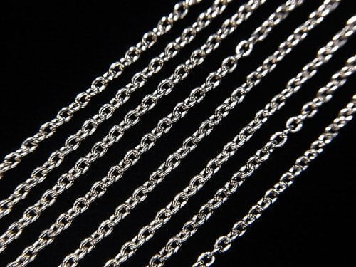 Silver925  Cable Chain  1.5mm Rhodium Plated  [18cm][40cm][45cm][50cm][60cm] 1pc