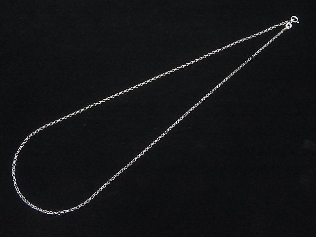 Silver925 Long Rolo Chain 1.8mm Rhodium Plated [40cm][45cm][50cm][60cm] Necklace 1pc