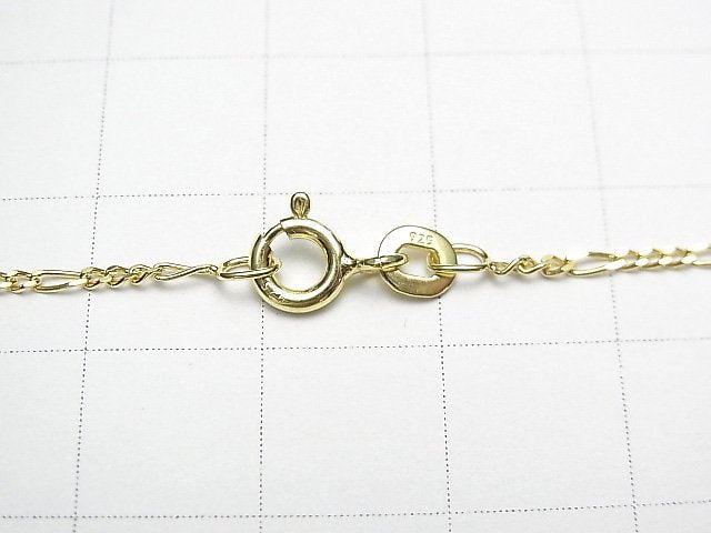 Silver925 Figaro (Long and Short) Chain 1.3mm 18KGP [40cm][45cm][50cm][60cm] Necklace 1pc