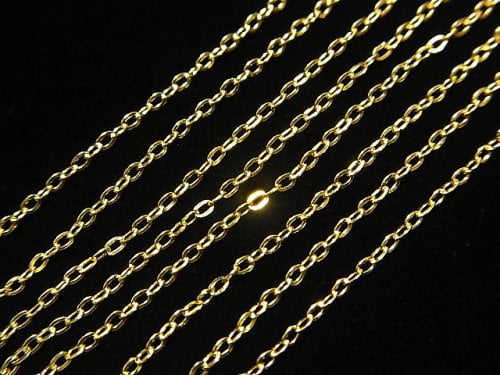 Silver925 Flat Cable Chain 1mm 18KGP [40cm][45cm][50cm][60cm] Necklace 1pc