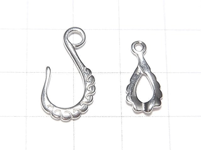 Silver925 Hook & Connector Rhodium Plated 1pair