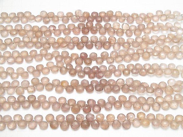 [Video] High Quality Pink Epidote AA++ Chestnut Faceted Briolette half or 1strand beads (aprx.7inch / 18cm)