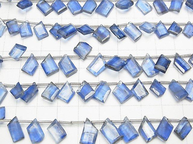 [Video] High Quality Kyanite AA++ Rough Slice Faceted 1strand beads (aprx.7inch / 18cm)