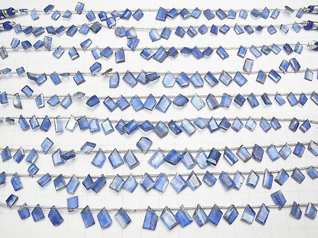 [Video] High Quality Kyanite AA++ Rough Slice Faceted 1strand beads (aprx.7inch / 18cm)