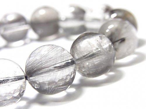 [Video] [One of a kind] Platinum Rutilated Quartz AAA- Round 13.5mm Bracelet NO.25