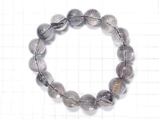 [Video] [One of a kind] Platinum Rutilated Quartz AAA- Round 13.5mm Bracelet NO.26