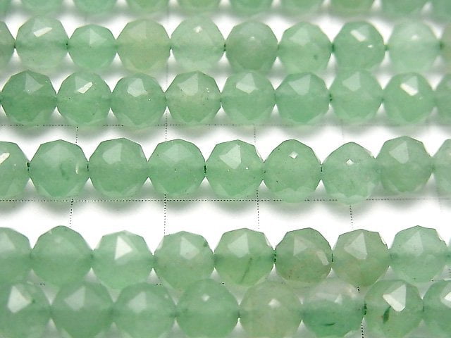 [Video]High Quality! Green Aventurine Star Faceted Round 6mm 1strand beads (aprx.15inch/36cm)