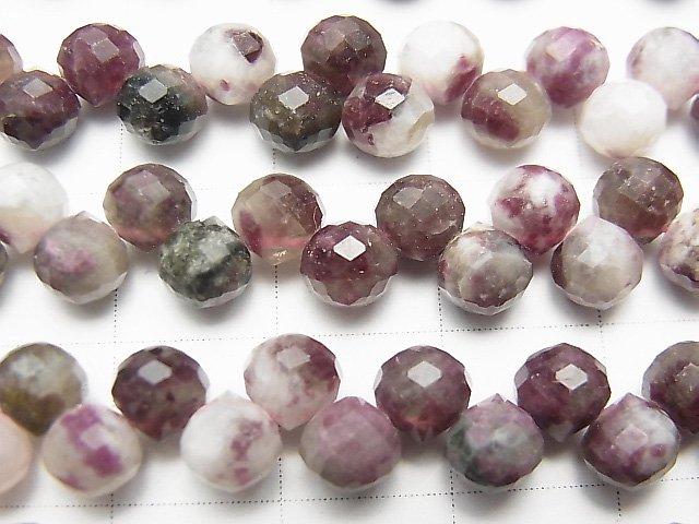 [Video] High Quality! Tourmaline AA Onion Faceted Briolette 6x6x6mm half or 1strand beads (aprx.15inch / 37cm)