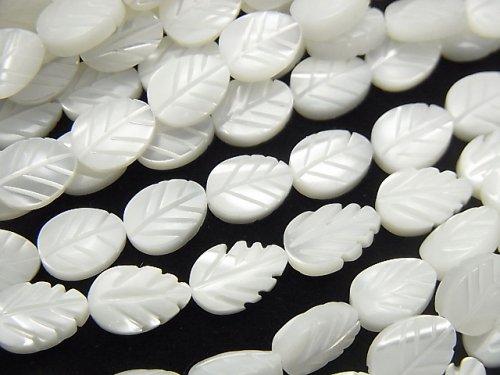 [Video] High Quality White Shell (Silver-lip Oyster) AAA White Leaf 1strand beads (aprx.15inch / 38cm)