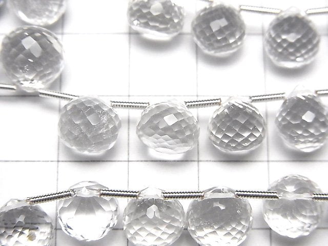 [Video]High Quality Crystal AAA- Onion Faceted Briolette half or 1strand beads (aprx.8inch/20cm)