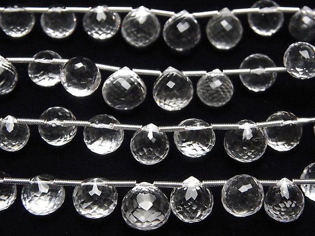[Video]High Quality Crystal AAA- Onion Faceted Briolette half or 1strand beads (aprx.8inch/20cm)