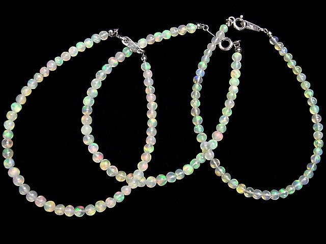 [Video] High Quality Ethiopian Opal AAA Round 3-4mm Bracelet