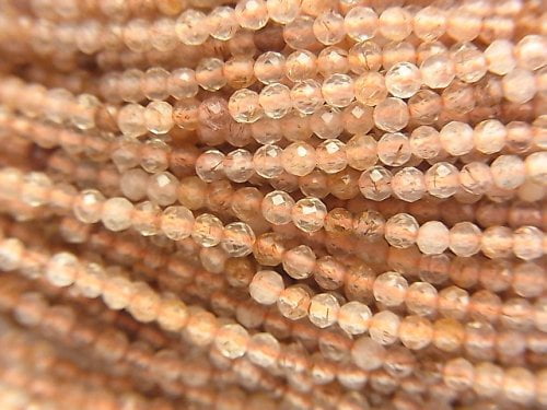 [Video]High Quality! Copper Rutilated Quartz AA++ Faceted Round 2mm 1strand beads (aprx.15inch/37cm)