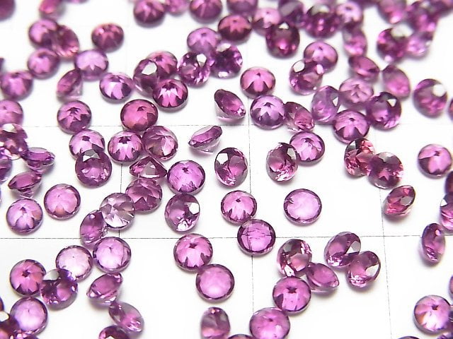 [Video] High Quality Rhodolite Garnet AAA Undrilled Round Faceted 3x3x2mm 10pcs