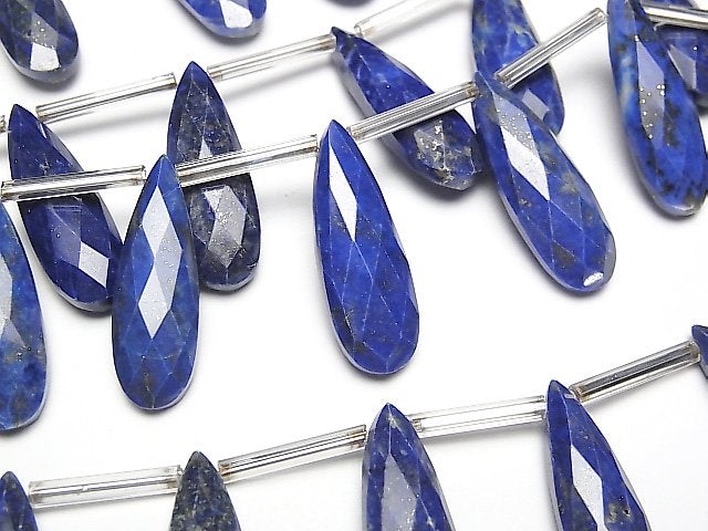 [Video] Lapis lazuli AA++ Pear shape Faceted Briolette 24x8mm 1strand (8pcs)
