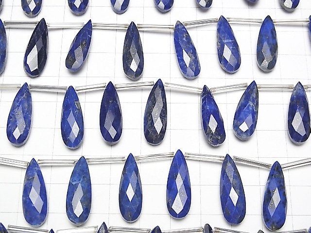 [Video] Lapis lazuli AA++ Pear shape Faceted Briolette 24x8mm 1strand (8pcs)