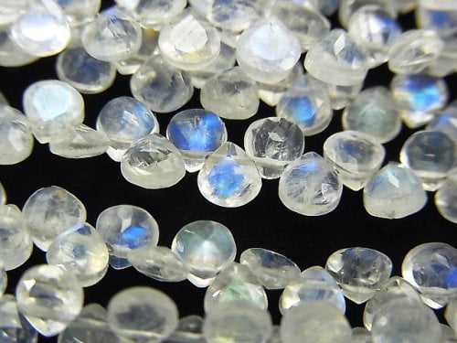 [Video]High Quality Rainbow Moonstone AAA Chestnut Faceted 4x4mm 1strand beads (aprx.4inch/9cm)