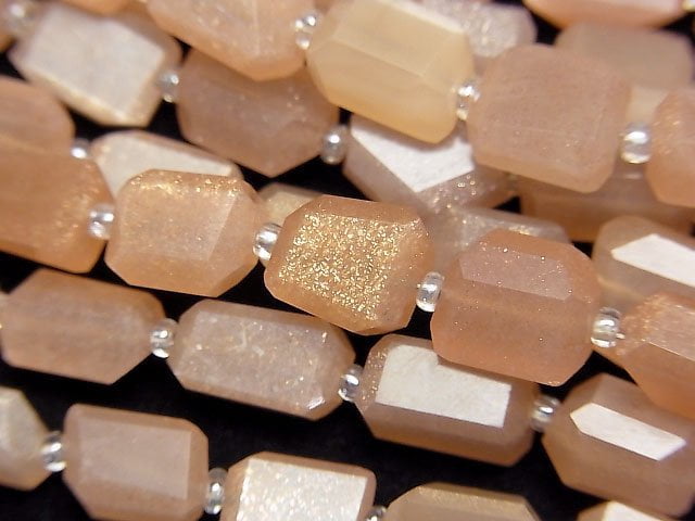 [Video]High Quality Orange Moonstone AAA Faceted Nugget 1strand beads (aprx.7inch/18cm)