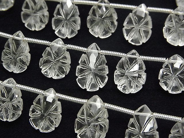 [Video]High Quality Crystal AAA Carved Pear shape half or 1strand (16pcs )