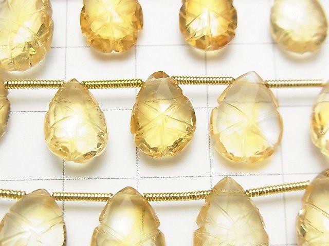 [Video] High Quality Citrine AAA Carved Pear shape 1strand (15pcs)