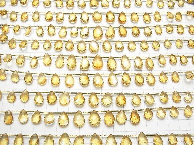 [Video] High Quality Citrine AAA Carved Pear shape 1strand (15pcs)